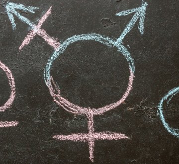 Geschlechtersymbole: weiblich, intersexuell, männlich
