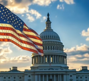 US-Flagge vor dem Capitol